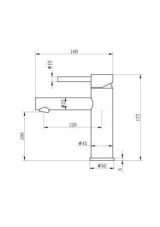 Смеситель для раковины WONZON & WOGHAND, Брашированное золото (WW-H9089-BG)