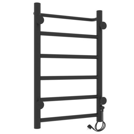 Полотенцесушитель электро "Прайм ЧКЧ П6 400*600", черный матовый, левый