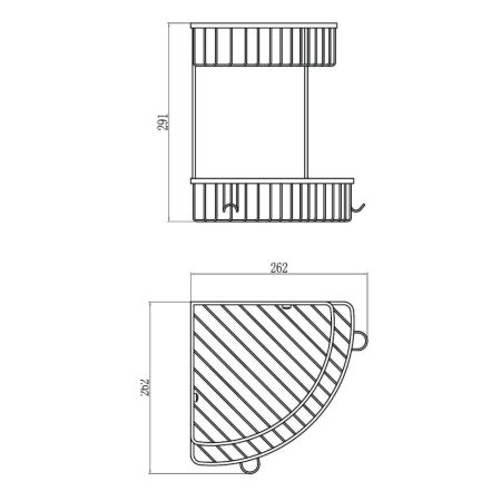 Полка угловая Savol S-002514-2, хром, артикул S-002514-2