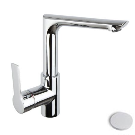 FIMA|Carlo Frattini Mast Смеситель для раковины, вращающийся излив, с донным клапаном, цвет белый матовый, артикул F3151FBS