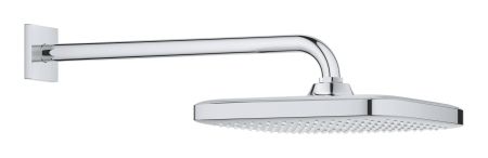 Верхний душ GROHE Tempesta 250 CUBE, квадратный + Душевой кронштейн 380 мм, хром (26682000), артикул 26682000