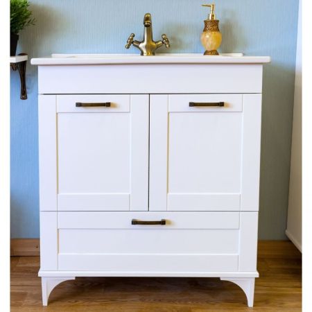 Тумба для раковины Sanflor Ванесса 75/2 С000005882 Белая