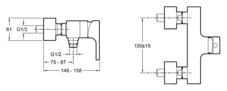 Смеситель для душа  JACOB DELAFON STRAYT E45371-CP (хром, L-15,8), шт, артикул E45371-CP