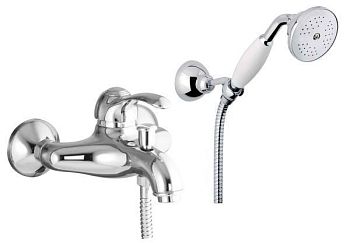 Fiore Jafar, однорычажный смеситель для ванны с набором для душа, цвет хром