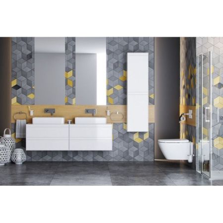 Шкаф-пенал EXCELLENT Finli 40 см (белый глянец), артикул MLEX.1201.400.WHWH