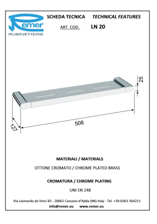 Lounge полка RR LN20 (130*510мм)