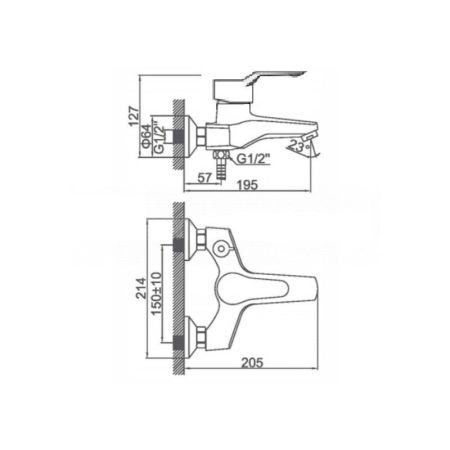 Смеситель для ванны D-Lin D130403-6, хром