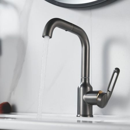 Смеситель для раковины Raffine F201T, оружейная сталь, артикул F201T