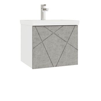Тумба с раковиной подвесная VIGO Geometry 032 бетон, 50 см