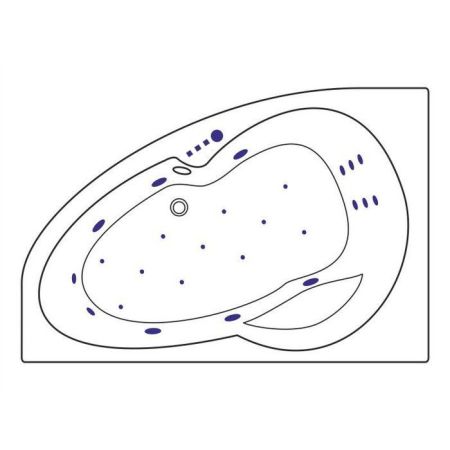 Ванна EXCELLENT Newa 160x95 (левая) "ULTRA" (золото), артикул WAEX.NEL16.ULTRA.GL