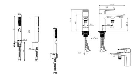 Смеситель врезной на борт ванны на 1 отв. AQUATEK, матовый черный AQ1044MB ВЕГА, артикул AQ1044MB
