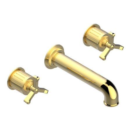 THG HAMPTONS Смеситель для раковины настенный встраиваемый, двухвентильный, внешняя часть, цвет золото