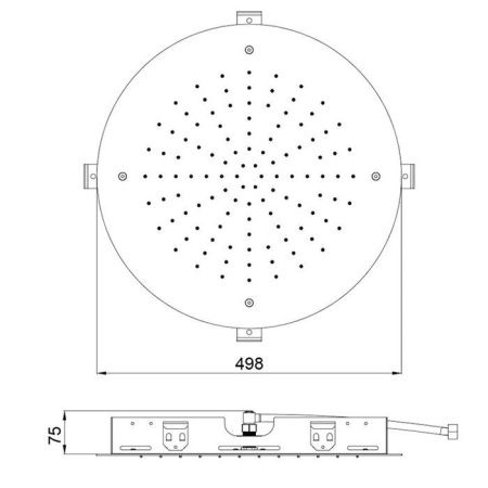 ALMAR ROUND Верхний душ круглый  , 498 мм, нерж сталь, цвет Gun Metal Brushed PVD ALMAR ROUND Верхний душ круглый  , 498 мм, нерж сталь, цвет Gun Metal Brushed PVD