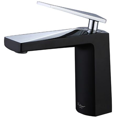 Смеситель для умывальника VENTURO черный + хром, артикул 371-b