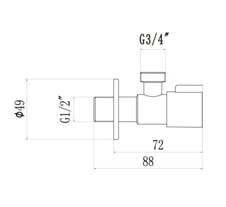 Угловой вентиль синий 3/4 Fmark (FS(006)10), артикул FS(006)10
