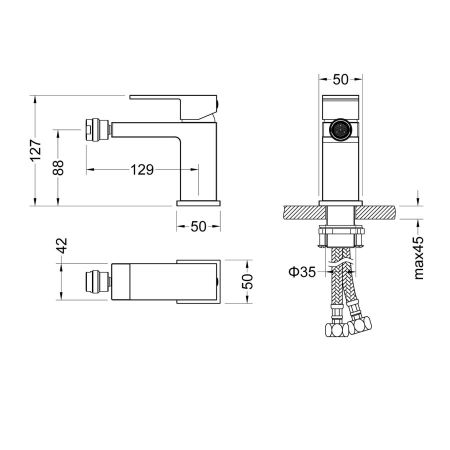 Смеситель для биде Timo Selene 2062/17F золото матовое, артикул 2062/17F