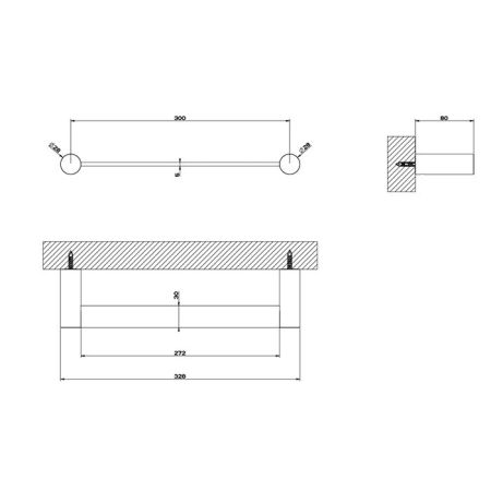 GESSI 316 Полотенцедержатель, 30 см, цвет: Black XL, артикул 54797#299