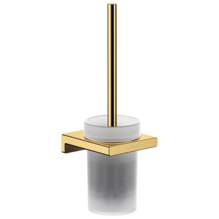 Ёршик, Hansgrohe, AddStoris, ширина, мм-105, глубина, мм-120, высота, мм-342, настенный, материал колбы-стекло матовое, материал держателя-металл, цвет-полированное золото, артикул 41752990