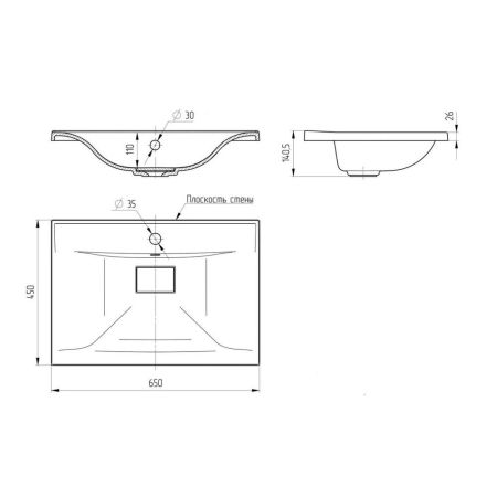 Раковина Paola Elegante 650, белый, артикул Paola Elegante 650