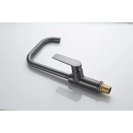 Смеситель для кухни Knotlor KN-61/GM, вороненая сталь, артикул KN-61/GM