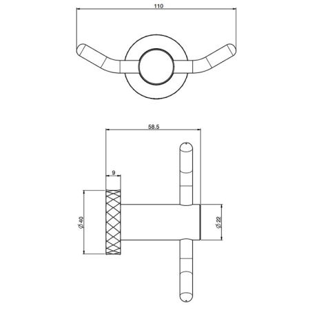 Fima Carlo Frattini Accessori Крючок двойной, подвесной, цвет: хром, артикул F6004T/2GCR