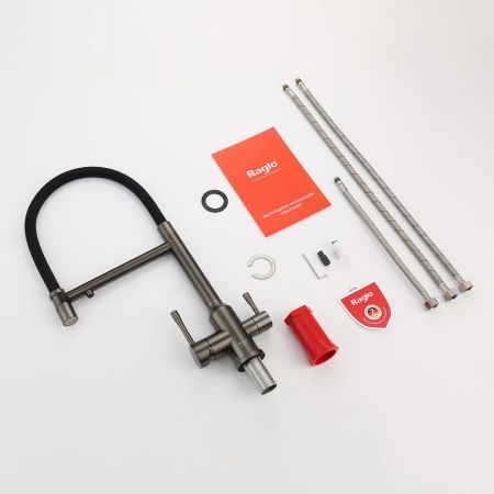 Смеситель для кухни с подключением фильтра Raglo R81.63.09, графит