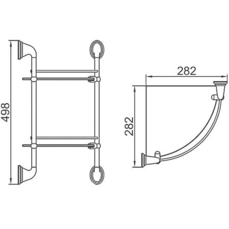 Полка стеклянная угловая D-Lin D262310, хром, артикул D262310