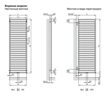 Водяной полотенцесушитель Zehnder Quaro QAM-180-060/ID Белый, артикул QAM-180-060/ID