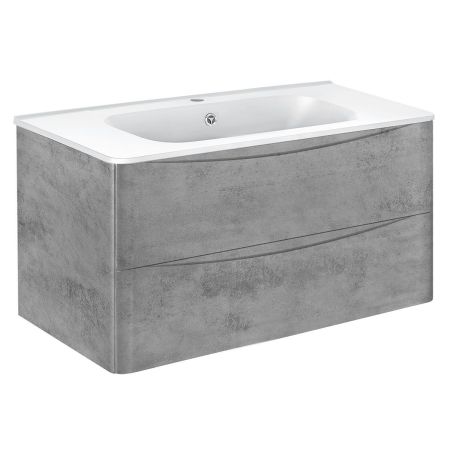 База под раковину Paola 1000 подвесная, 2 выкатных ящика soft close, Beton, артикул VMC-2P100BT