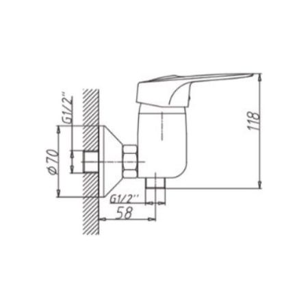 Смеситель для душа D-Lin D160422, хром, артикул D160422
