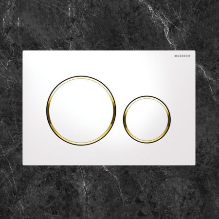 Клавиша смыва Geberit Sigma 20 115.882.KK.1 Белый/золото