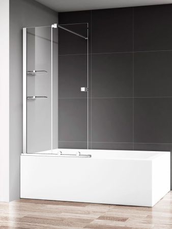 Шторка  на ванну 1200*1400мм., стекло 8мм, цвет профиля хром.