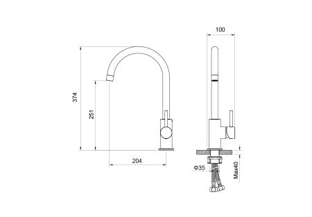 Смеситель для кухни AQUATEK AQ1382CR ЕВРОПА, артикул AQ1382CR