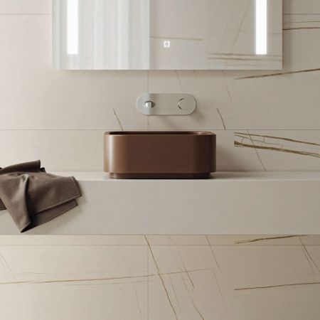 Kerasan  Hako Раковина накладная квадратная 40х40хH15 см, без отв под смеситель, цвет: bruno matte, артикул 554488