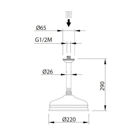 Carimali COLONIAL  Верхний душ 220 мм, хром