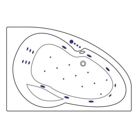 Ванна EXCELLENT Newa 160x95 (правая)  "ULTRA" (золото), артикул WAEX.NEP16.ULTRA.GL