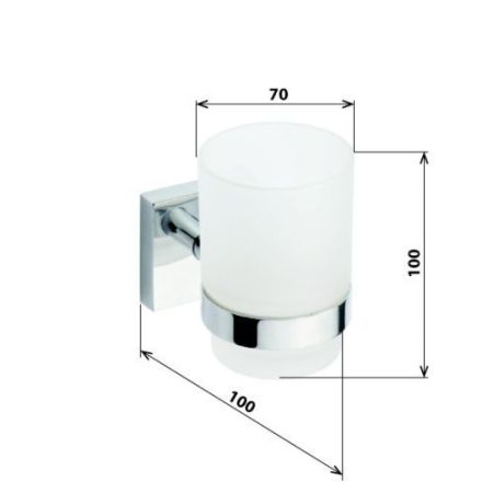 Стакан для зубных щеток Beta настенный 70x95x105мм, хром, артикул 132110012