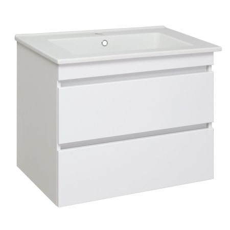 Тумба Runo Манхэттен 75 подвесная белая под умывальник 00-00001022 (Оскар 75) (00-00001047), артикул 00-00001047