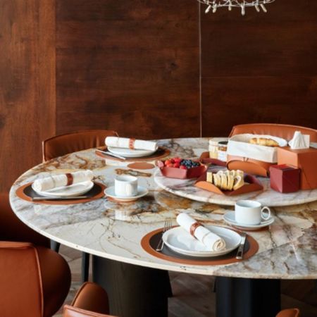 ADJ Салфетница Kleenex, 12x12xH12 см., цвет: коньяк/бордо, артикул 0015.09/30