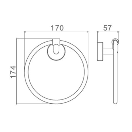 Кольцо для полотенец Raglo R320.04.03, золотой сатин