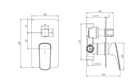 AQ1075MB ВЕГА Set 4 в 1 (AQ1046MB+AQ2071MB+AQ2454MB+AQ2011MB), матовый черный, артикул AQ1075MB