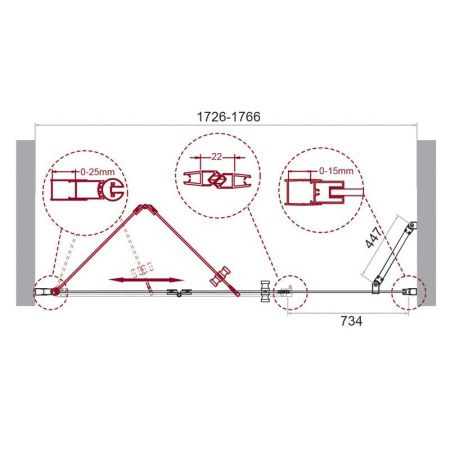 Душевая дверь BelBagno ALBANO-BS-13-40+90-C-Cr Душевая дверь BelBagno ALBANO-BS-13-40+90-C-Cr