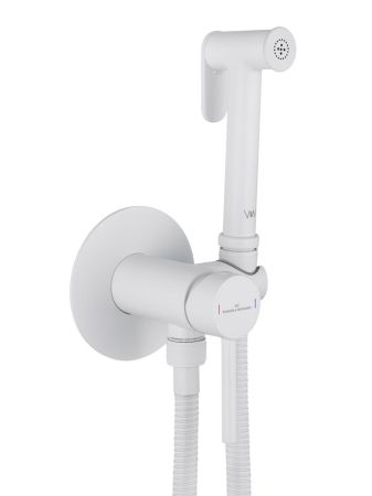 Смеситель с гигиеническим душем встраиваемый WONZON & WOGHAND STICK, Белый матовый (WW-88829902-MW)