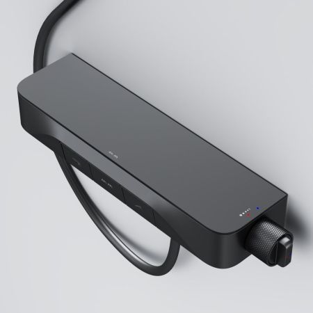 F8F10522 Func, смеситель для душа, кнопочный с полкой, с изливом, черный, артикул F8F10522