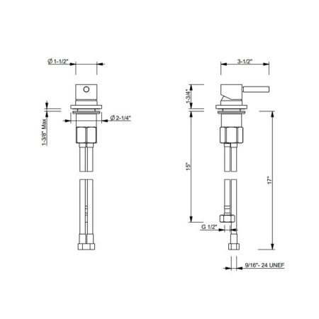 Fantini Nostromo Управление на борт ванны, цвет Matt British Gold PVD, артикул 50 P6 E895