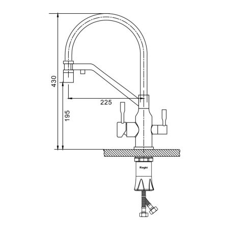 Смеситель для кухни с подключением фильтра Raglo R81.62.09, графит