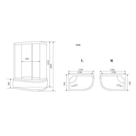Душевая кабина Timo Standart T-5520L, 120x85x220, артикул T-5520L