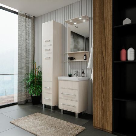 Тумба под раковину напольная Бриклаер ЧИЛИ светлая лиственница , 55 см, артикул 4627125414985