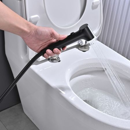 Гигиенический душ со смесителем Rose R235H, черный