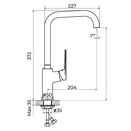 Смеситель для кухни Knotlor KN-61, хром, артикул KN-61